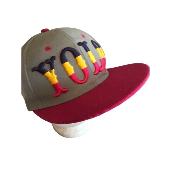 YOLO Adjustable Snapback Hat Hip Hop You Only Live Once Cap Gray Pink Yellow - Picture 1 of 7